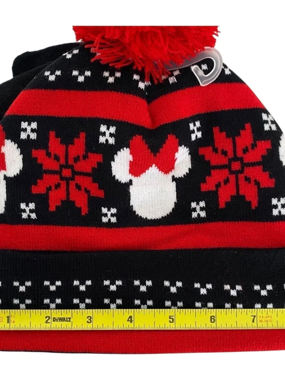 Disney Girls 2-Piece Minnie Mouse Fair Isle Knit Hat Gloves Set Red/Black 4-6X